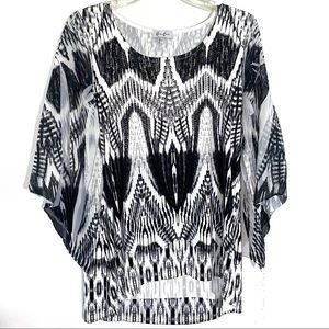 Cover Charge Black & White Top Size Medium